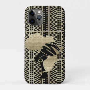 Afrika in goud – Afrocentrische prinseslogo iPhone 11 Pro Hoesje