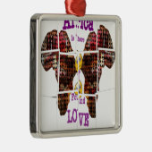 Afrika is waar ik Liefde vond Metalen Ornament (Rechts)