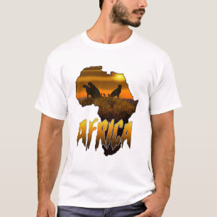 Afrika Jachtluipaarden Zonsondergang Silhouet T-shirt