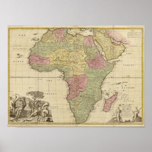 Afrika-kaart 1725 Poster (Voorkant)