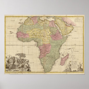  Afrika-kaart 1725 Poster