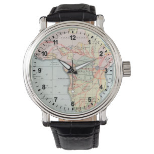 AFRIKA: KAART 1894 HORLOGE