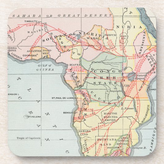 AFRIKA: KAART 1894 ONDERZETTER (Voorkant)