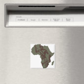 Afrika Kaart African Warrior Artwork Magneet (Insitu (Vaatwasser))