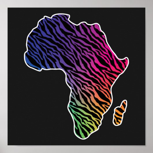 Afrika Kaart Afrikaans Pride Zebra Pattern Poster (Voorkant)