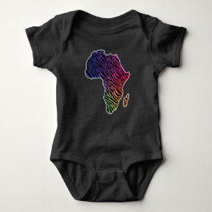 Afrika Kaart Afrikaans Pride Zebra Pattern Romper