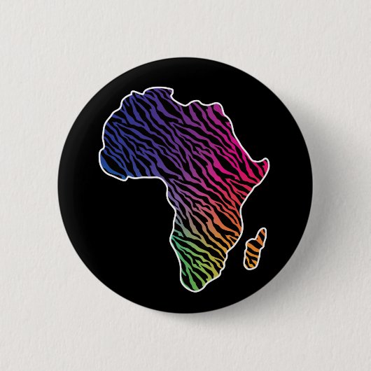 Afrika Kaart Afrikaans Pride Zebra Pattern Ronde Button 5,7 Cm (Voorkant)