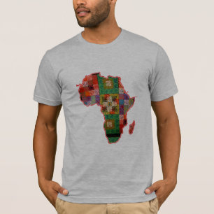 afrika - kaart afrikaanse patronen t - shirt ontwe