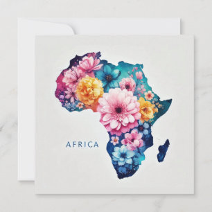 Afrika Kaart Bloemenkaart