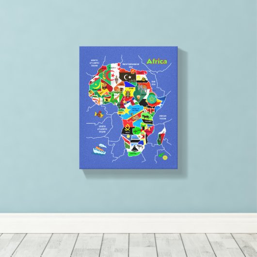 Afrika-kaart Canvas Afdruk (Insitu (Houten vloer))