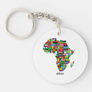 Afrika Kaart Continent Kleurrijk Sleutelhanger