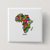 Afrika Kaart Continent Vierkante Button 5,1 Cm (Voorkant)