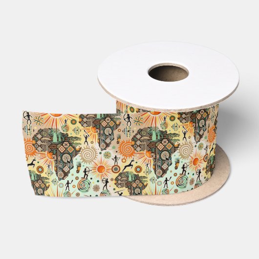 Afrika kaart decoratieve tribale elementen patroon lint (Spoel)