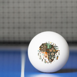 Afrika kaart decoratieve tribale elementen patroon pingpongballen