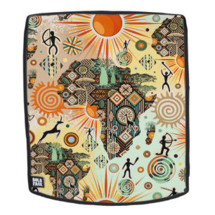 Afrika kaart decoratieve tribale elementen patroon rugtassen