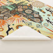 Afrika kaart decoratieve tribale elementen patroon sherpa deken (3/4)