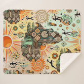 Afrika kaart decoratieve tribale elementen patroon sherpa deken (Voorkant (horizontaal))
