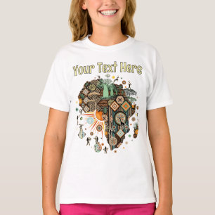 Afrika kaart decoratieve tribale elementen patroon t-shirt