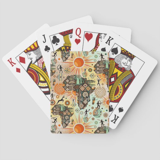 Afrika Kaart Decorative Tribale Elementen Patroon (Achterkant)