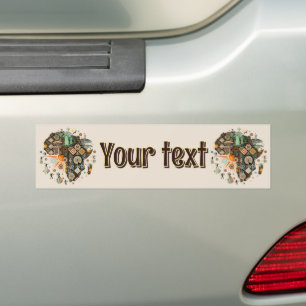Afrika Kaart Decorative Tribale Elementen Patroon Bumpersticker