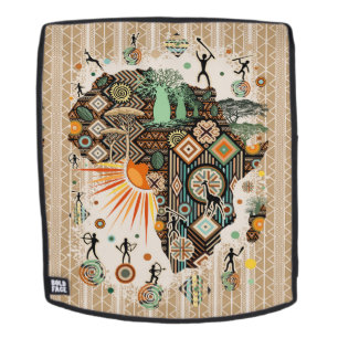 Afrika Kaart Decorative Tribale Elementen Patroon Rugtassen
