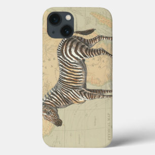 Afrika-kaart en een Zebra iPhone 13 Hoesje