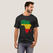 Afrika Kaart Groen Geel Rood Afrika Pride Reggae R T-shirt (Voorkant volledig)