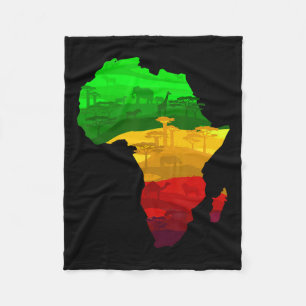 Afrika Kaart Groen Geel Rood Trots African Pride J Fleece Deken
