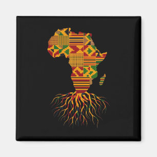 Afrika Kaart Kente Juneteenth Afro-Amerikaans Zwar Magneet