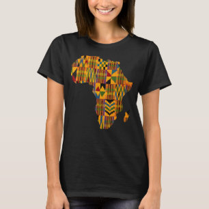 Afrika kaart Kente stof voor mannen vrouwen Cool v T-shirt
