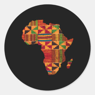 Afrika Kaart Kente voor Afrika Ronde Sticker