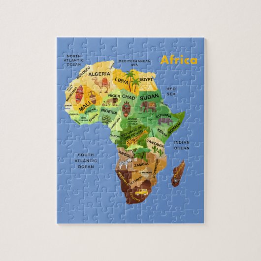 Afrika-kaart Legpuzzel (Verticaal)