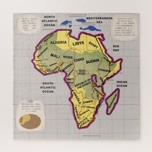Afrika-kaart Legpuzzel (Verticaal)