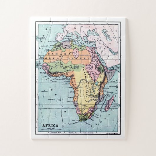 Afrika-kaart Legpuzzel (Verticaal)