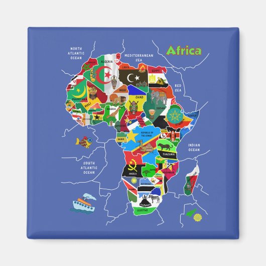 Afrika-kaart Magneet (Voorkant)