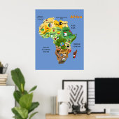 Afrika-kaart met Poster voor lagelonenkunstwerken (Thuiskantoor)