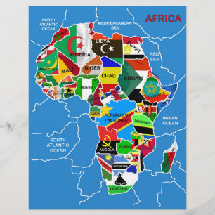 Afrika Kaart met vlaggen