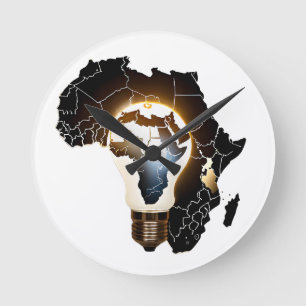 Afrika kaart ontworpen wandklok ronde klok