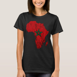 Afrika Kaart Overzicht Marokkaanse vlag Marokko Re T-shirt