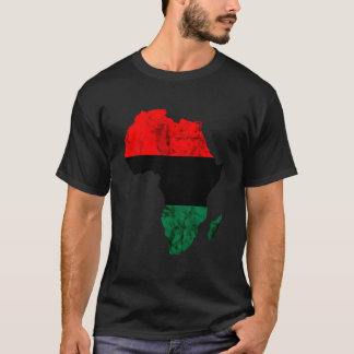 Afrika Kaart Pan African Pride Unia vlag Black Lib T-shirt