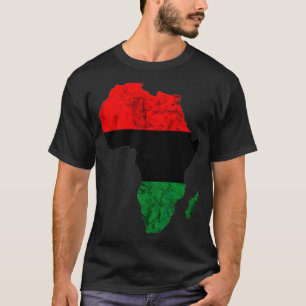 Afrika Kaart pan-Afrikaanse Pride UNIA vlag Zwarte T-shirt