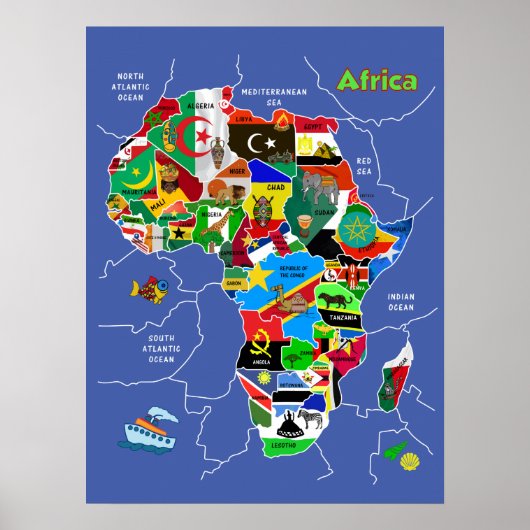 Afrika-kaart Poster (Voorkant)