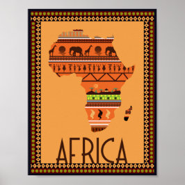 Afrika - Kaart Poster