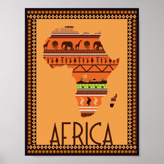 Afrika - Kaart Poster (Voorkant)
