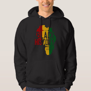 Afrika Kaart Rastafari Stijl Citaat BHM Hoodie