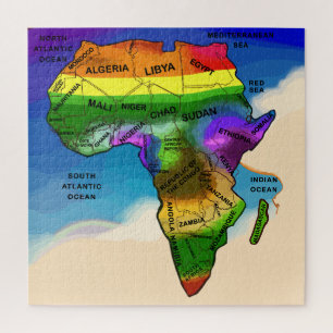 Afrika Kaart regenboog Legpuzzel