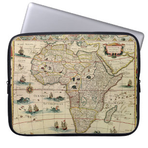 Afrika-kaart van 1660 van Willem Janszoon Blaeu Laptop Sleeve