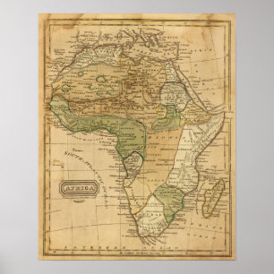 Afrika-kaart van Worcester Poster