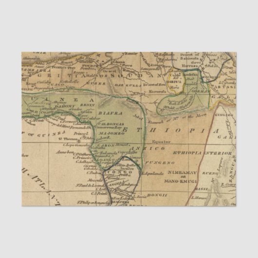 Afrika-kaart van Worcester Tissuepapier (Voorkant)