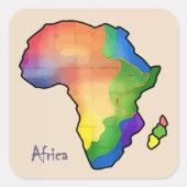 Afrika-kaart Vierkante Sticker (Voorkant)
